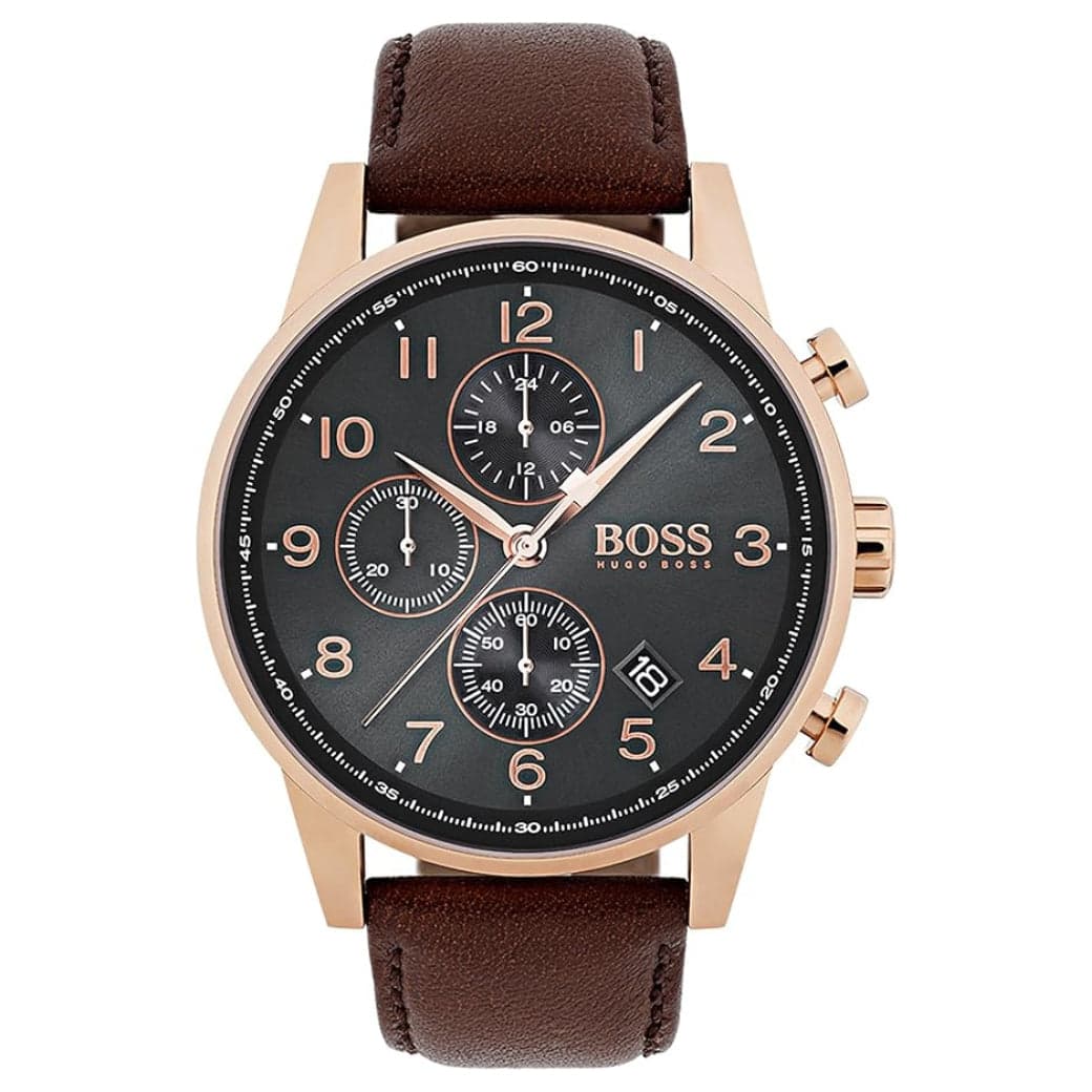 BOSS Orologio con Cronografo al Quarzo da Uomo con Cinturino in Pelle Marrone - 1513496 in Orologi da polso Dupers Club - Campo di Giove, commercioVirtuoso.it