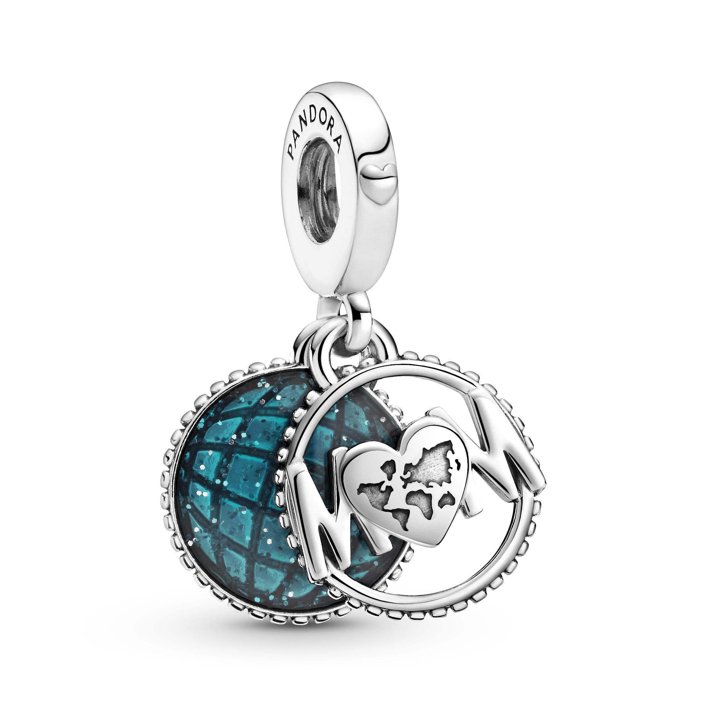 Pandora - Charm pendente Mum, con globo luccicante