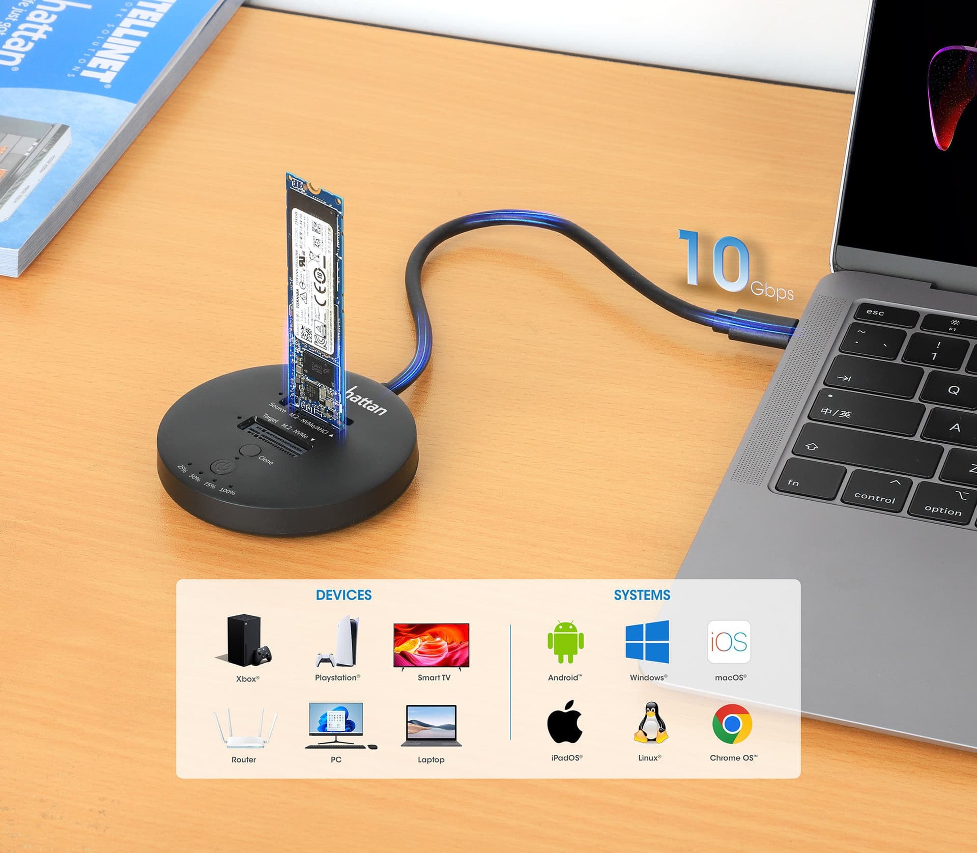 Docking Station Dual-Bay M.2 NVMe Clone SSD in Case e serrature Scontolo.net - Potenza, commercioVirtuoso.it