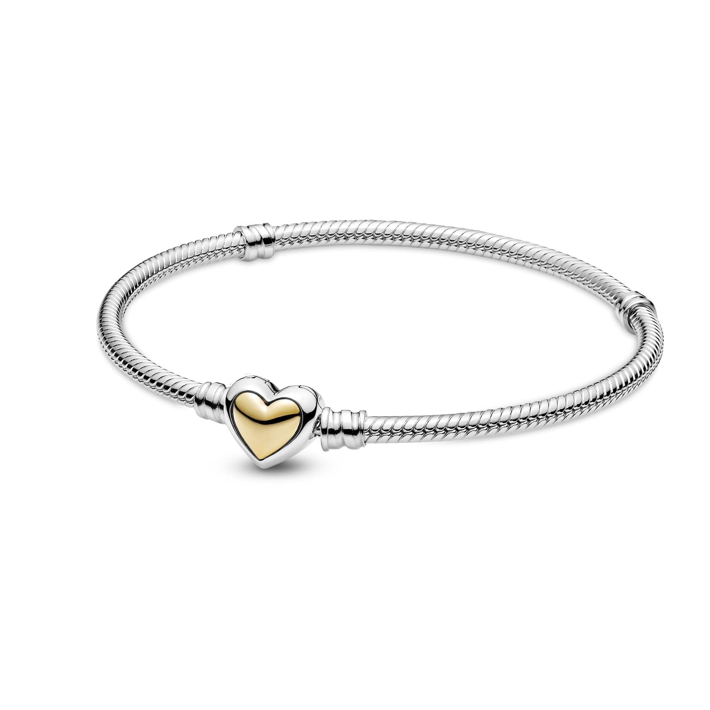 Pandora Bracciale con maglia snake e chiusura a cuore dorata a cupola in Bracciali Alba Gioielli - Casoria, commercioVirtuoso.it