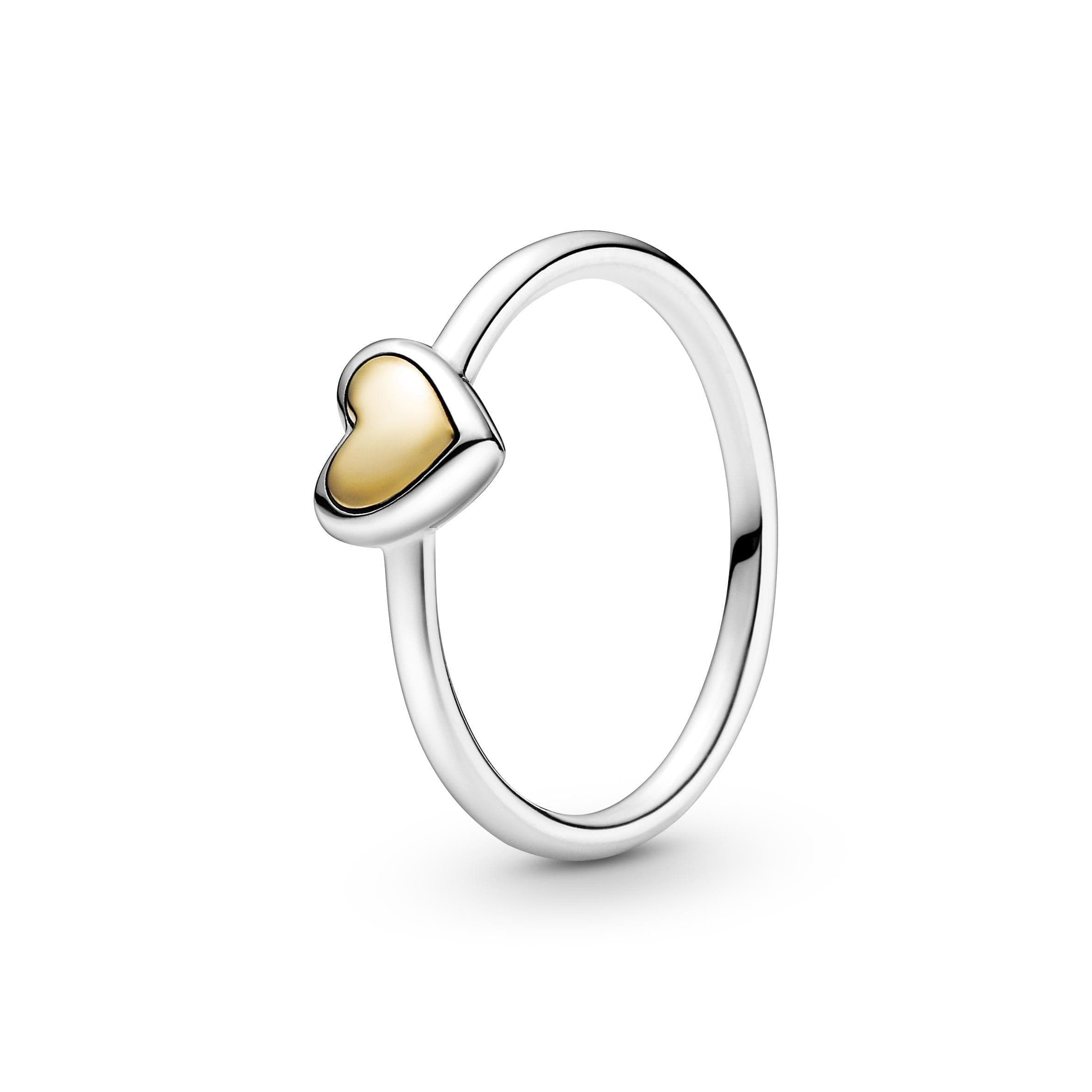 Pandora  Anello con cuore dorato a cupola