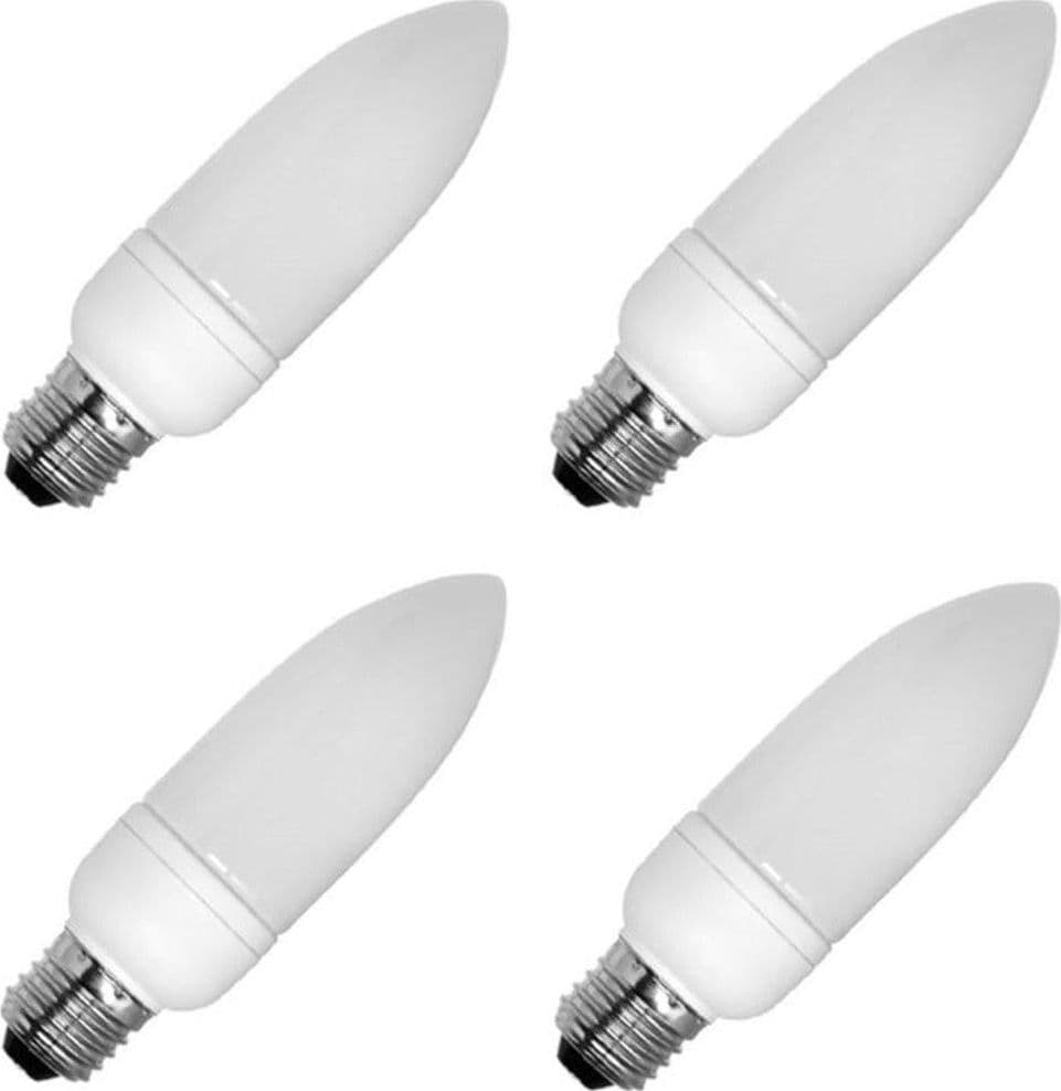4 LAMPADINE BASSO CONSUMO E 27 OLIVA 9 W LUCE calda ACCENSIONE RAPIDA