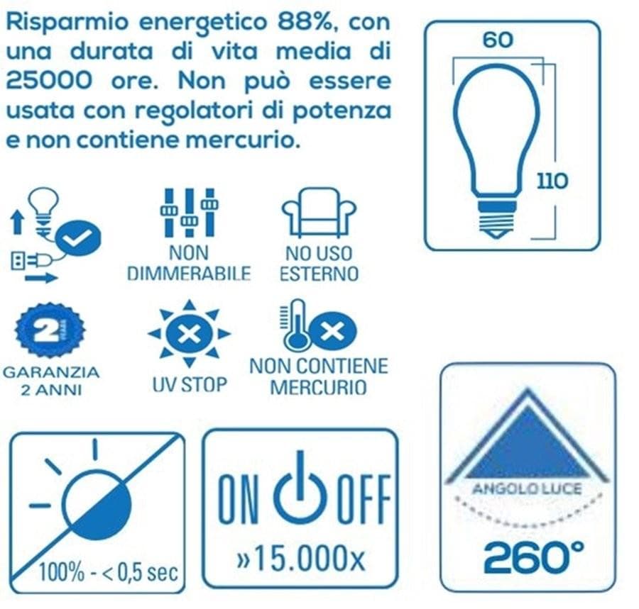 4 LAMPADINE A LED ATTACCO E 27 CONSUMO 10 W 6000 k LUCE FREDDA LAMPADINA in prodotto EuroStore07 - Alatri, commercioVirtuoso.it