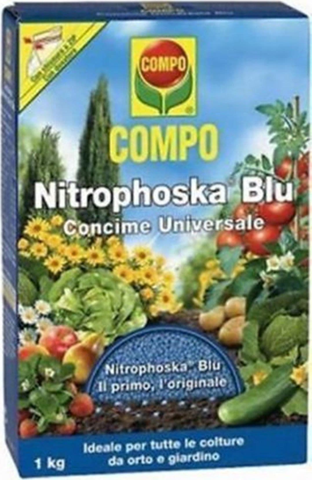 COMPO BLU CONCIME UNIVERSALE 1 kg NITROPHOSKA IN GRANULI COLORE BLU GIARDINO in prodotto EuroStore07 - Alatri, commercioVirtuoso.it