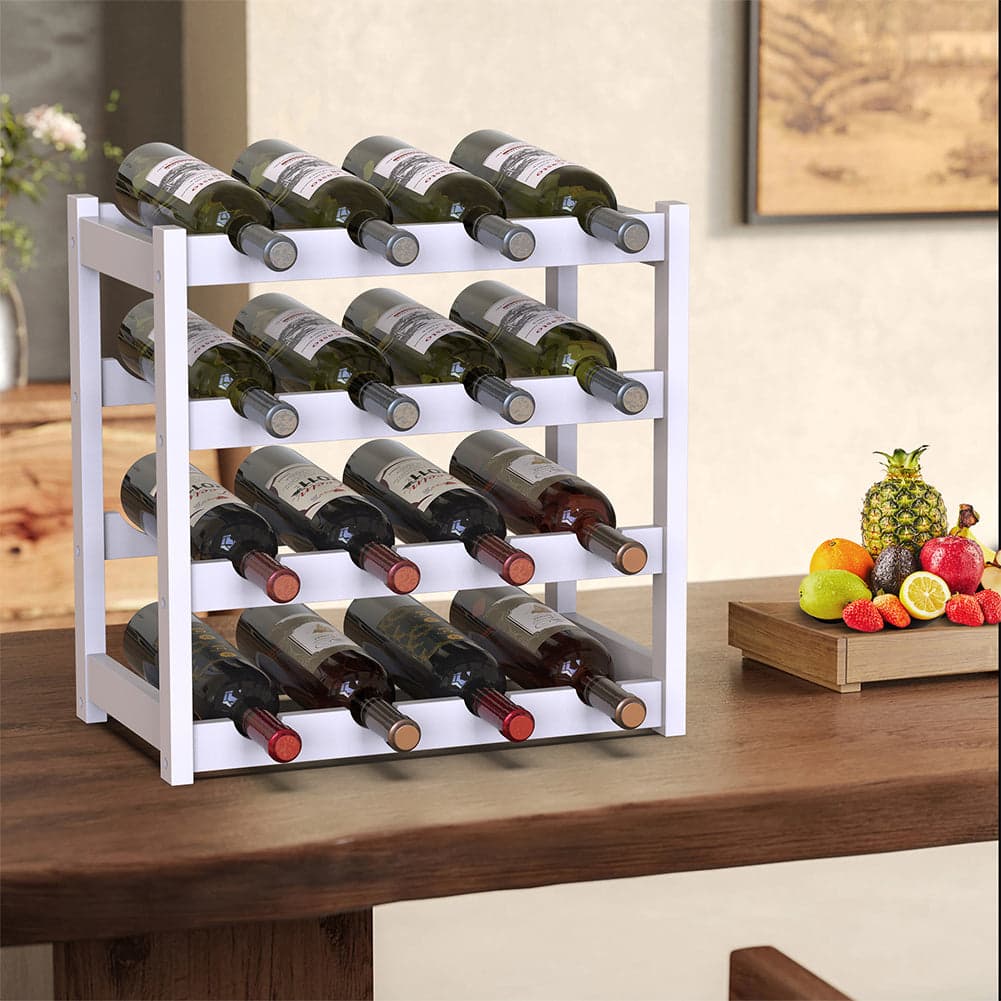 Porta Bottiglie Cantinetta Legno Bambù 4Piani 16 Scomparti 43x25 H43cm Casa Bar in Porta bottiglie da vino Danyx - Casoria, commercioVirtuoso.it
