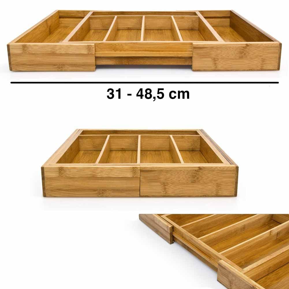 Portaposate Estensibile da Cassetto Cucina Porta Posate in Legno Bambù 37x31cm in Vassoi portaposate Danyx - Casoria, commercioVirtuoso.it
