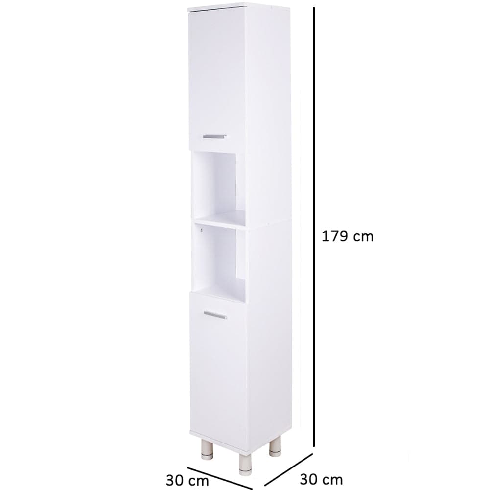 Mobile Colonna Armadietto Salvaspazio da Bagno 4 Ripiani Interni 2 Ante H179cm in Mobili a terra Danyx - Casoria, commercioVirtuoso.it