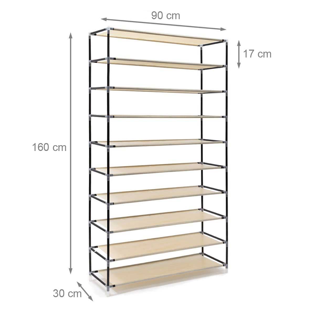 Scarpiera Salvaspazio XXL 45Paia Struttura Metallo e Tessuto TNT 90x30 H160cm Beige in Scaffali portascarpe Danyx - Casoria, commercioVirtuoso.it