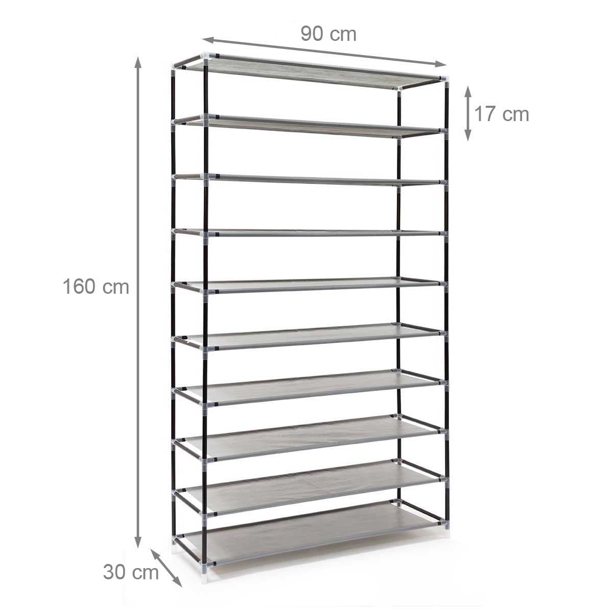 Scarpiera Salvaspazio XXL 45Paia Struttura Metallo e Tessuto TNT 90x30 H160cm Grigio in Scaffali portascarpe Danyx - Casoria, commercioVirtuoso.it