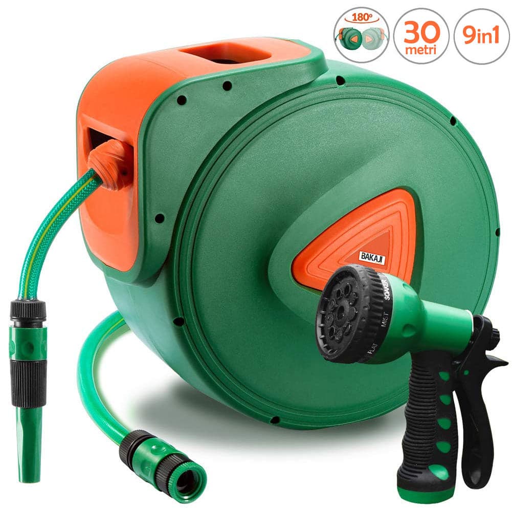 Avvolgitubo Acqua Automatico da Parete Giardino 30 mt Doccetta 9 Funzioni in Carrelli avvolgitubo Danyx - Casoria, commercioVirtuoso.it