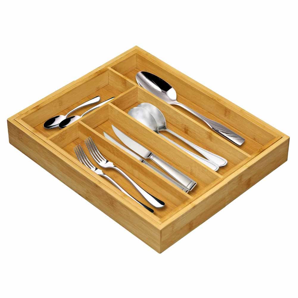 Portaposate Estensibile da Cassetto Cucina Porta Posate in Legno Bambù 46x30cm in Vassoi portaposate Danyx - Casoria, commercioVirtuoso.it