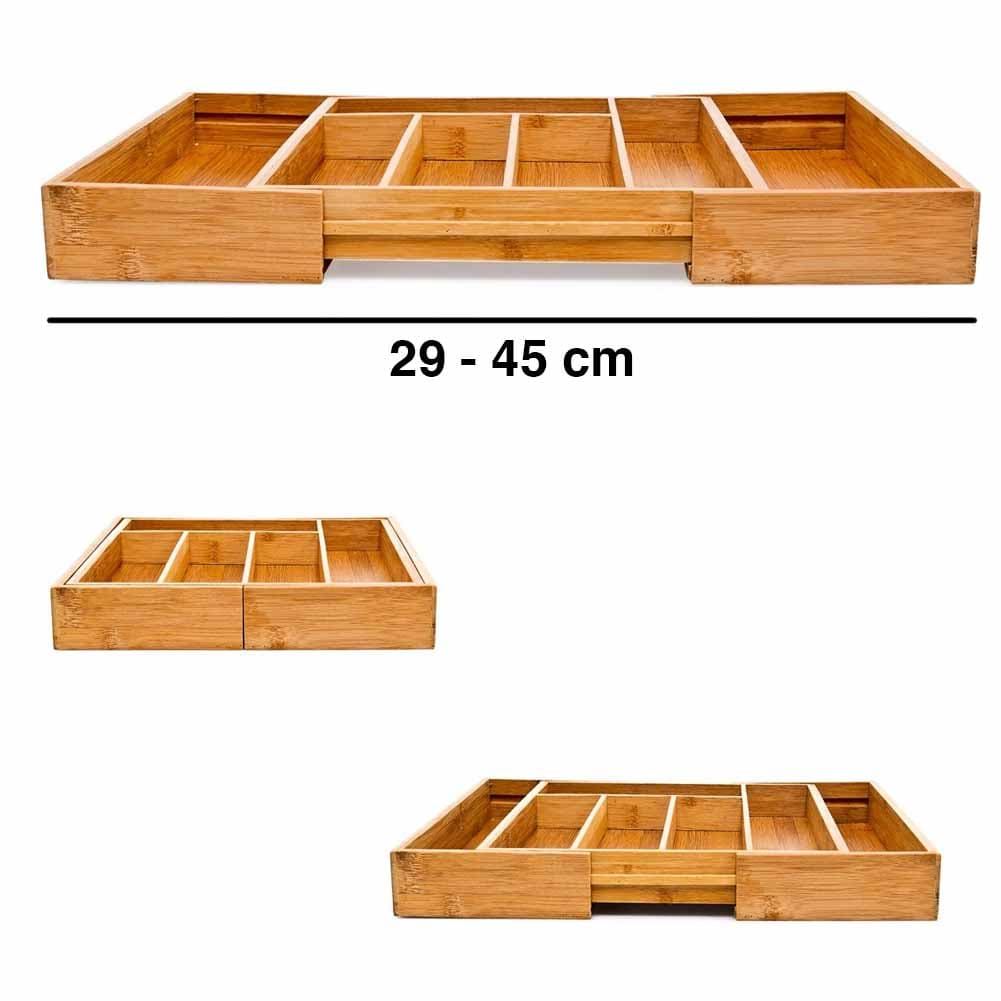 Portaposate Estensibile da Cassetto Cucina Porta Posate in Legno Bambù 46x30cm in Vassoi portaposate Danyx - Casoria, commercioVirtuoso.it