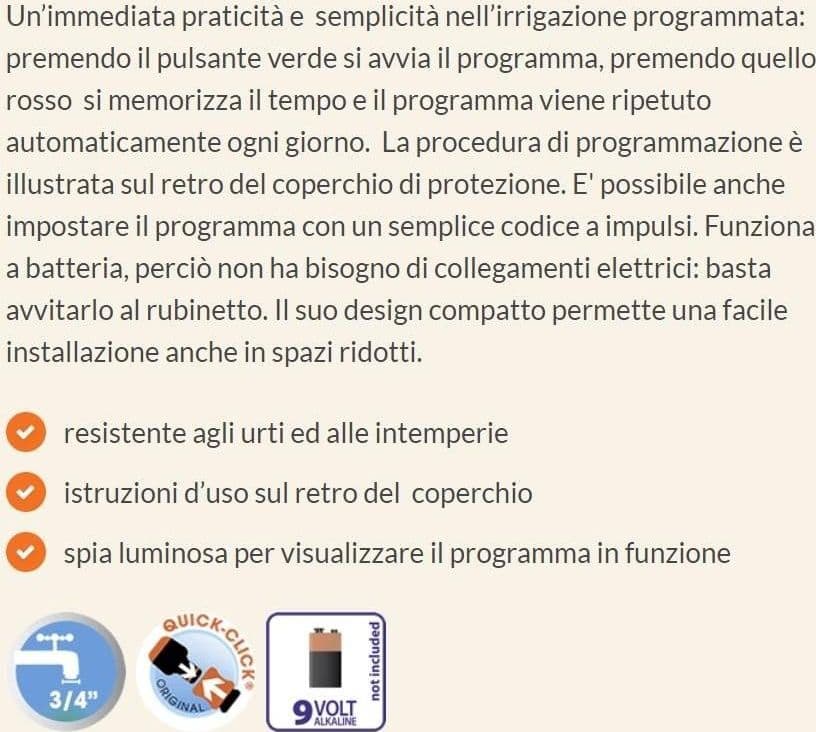 CLABER 8425 CENTRALINA PROGRAMMATORE AQUAUNO PRATICO PER GIARDINO in prodotto EuroStore07 - Alatri, commercioVirtuoso.it