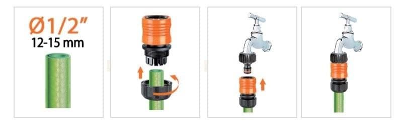 CLABER 8607 RACCORDO PORTATUBO PER 1/2 1 PZ INNESTO RAPIDO IRRIGAZIONE in prodotto EuroStore07 - Alatri, commercioVirtuoso.it