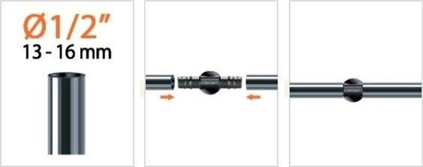 CLABER 91076 RACCORDO GIUNTO TUBO COLLETTORE 1/2' IRRIGAZIONE GIARDINO - PZ .2 in prodotto EuroStore07 - Alatri, commercioVirtuoso.it