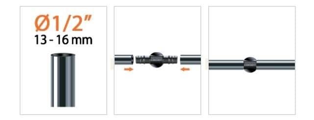 CLABER 91076 RACCORDO GIUNTO TUBO COLLETTORE 1/2' IRRIGAZIONE GIARDINO - PZ .2 in prodotto EuroStore07 - Alatri, commercioVirtuoso.it