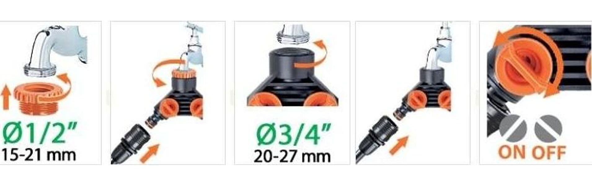 CLABER 48599 PRESA A DUE VIE GIARDINO IRRIGAZIONE ATTACCO FEMMINA CON RUBINETTO in prodotto EuroStore07 - Alatri, commercioVirtuoso.it