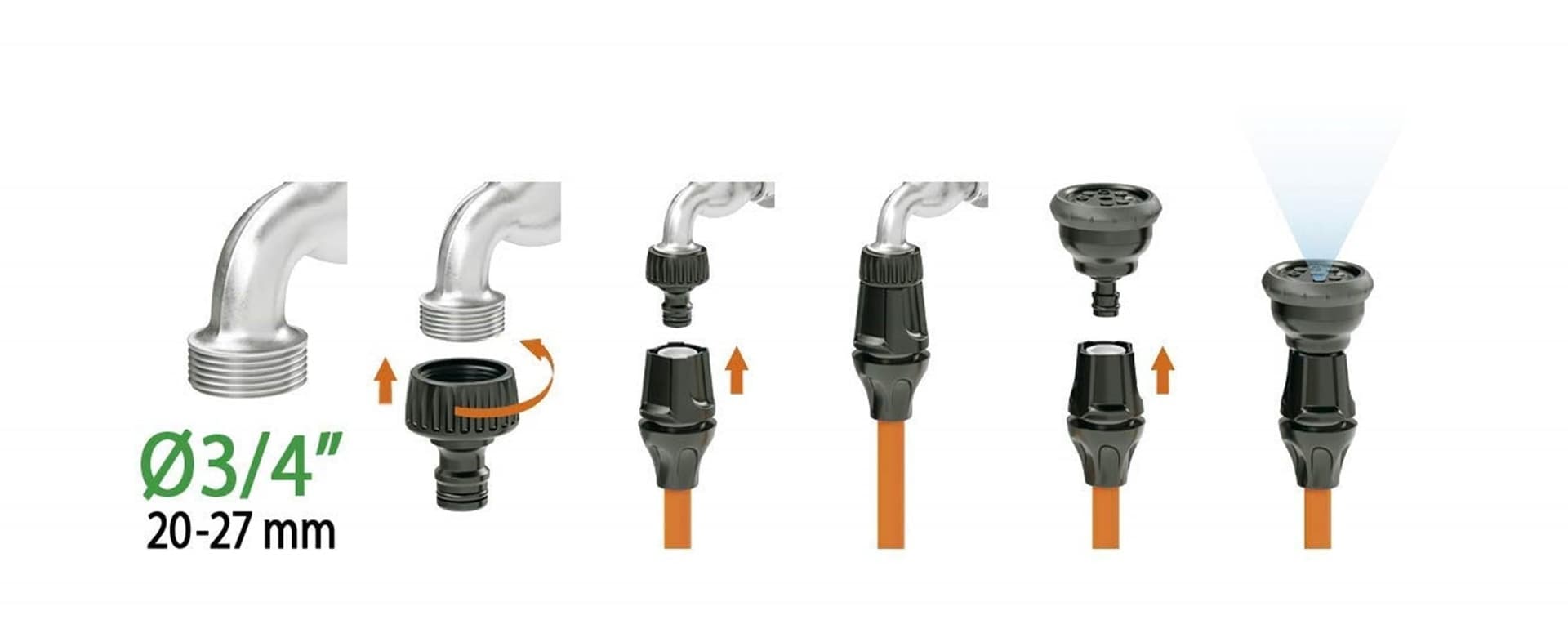CLABER 9334 TUBO ESTENSIBILE 5 / 15 MT CON LANCIA E RACCORDI SPRINGY 15 MT in prodotto EuroStore07 - Alatri, commercioVirtuoso.it