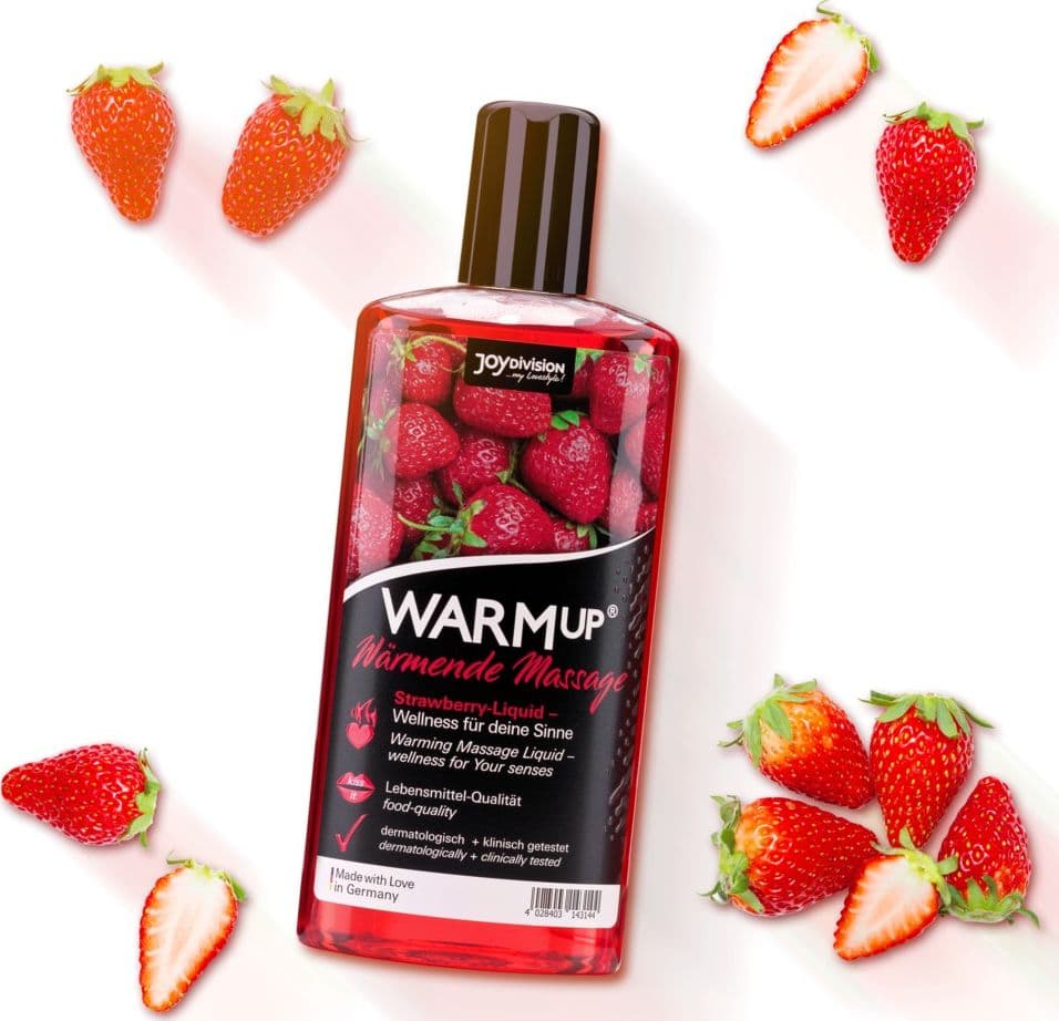 Olio per massaggi lubrificante intimo RISCALDANTE WARMup Fragola