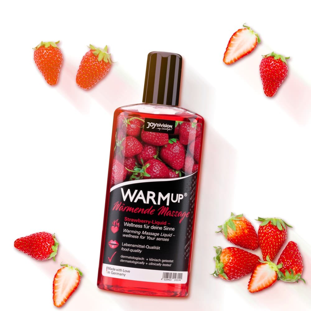 Olio per massaggi lubrificante intimo RISCALDANTE WARMup Fragola