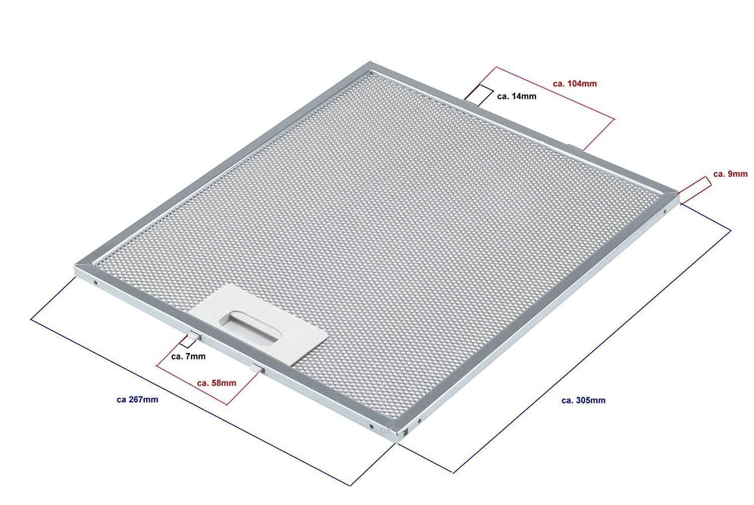 FILTRO CAPPA WHIRLPOOL 480122102168 ELICA FABER METALLICO 305x267x9mm 2 PZ F239 in prodotto EuroStore07 - Alatri, commercioVirtuoso.it
