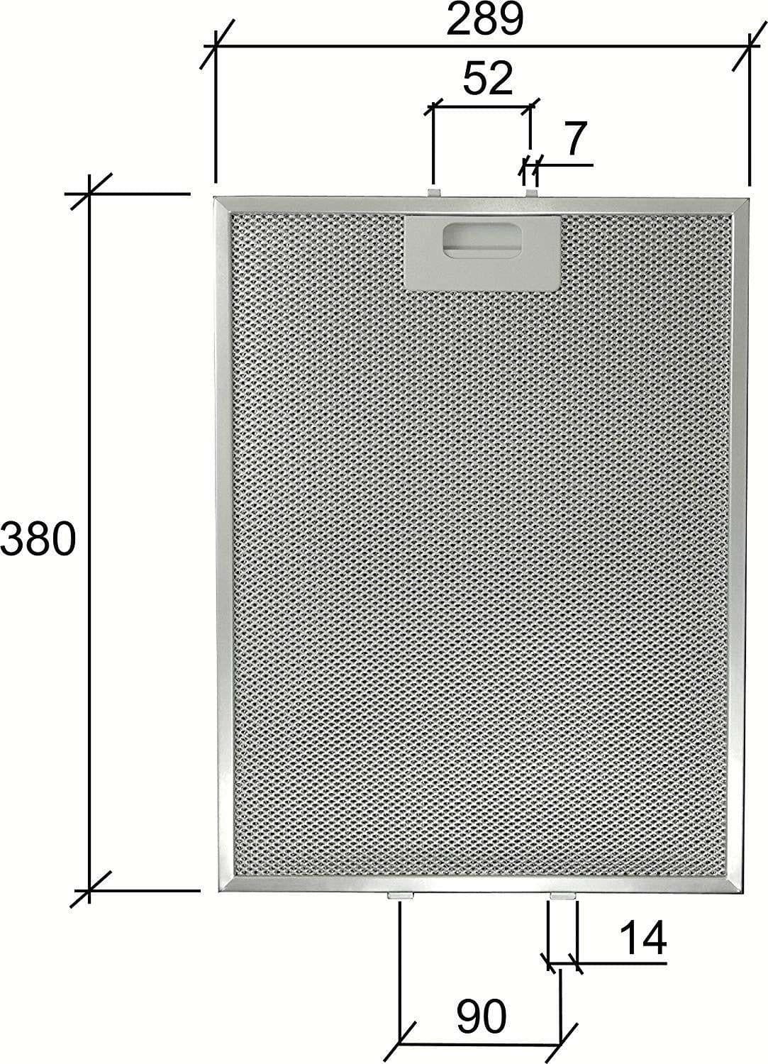 FILTRO CAPPA ELICA GF03RB IN ALLUMINIO CM 380 x 289 x 9 mm -- PZ 2-- F 247 in prodotto EuroStore07 - Alatri, commercioVirtuoso.it