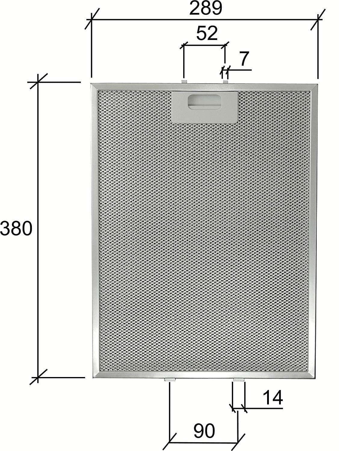 FILTRO CAPPA ELICA GF03RB I NALLUMINIO CM 380 x 289 x 9 MM - PZ 3 - F 247 in prodotto EuroStore07 - Alatri, commercioVirtuoso.it
