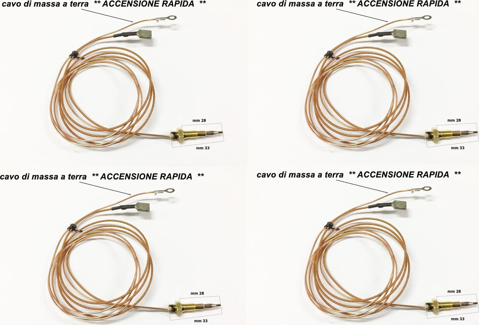 4 Termocoppie Termocoppia Accensione Mm 33 Ariston Indesit Smeg TC 37 in prodotto EuroStore07 - Alatri, commercioVirtuoso.it