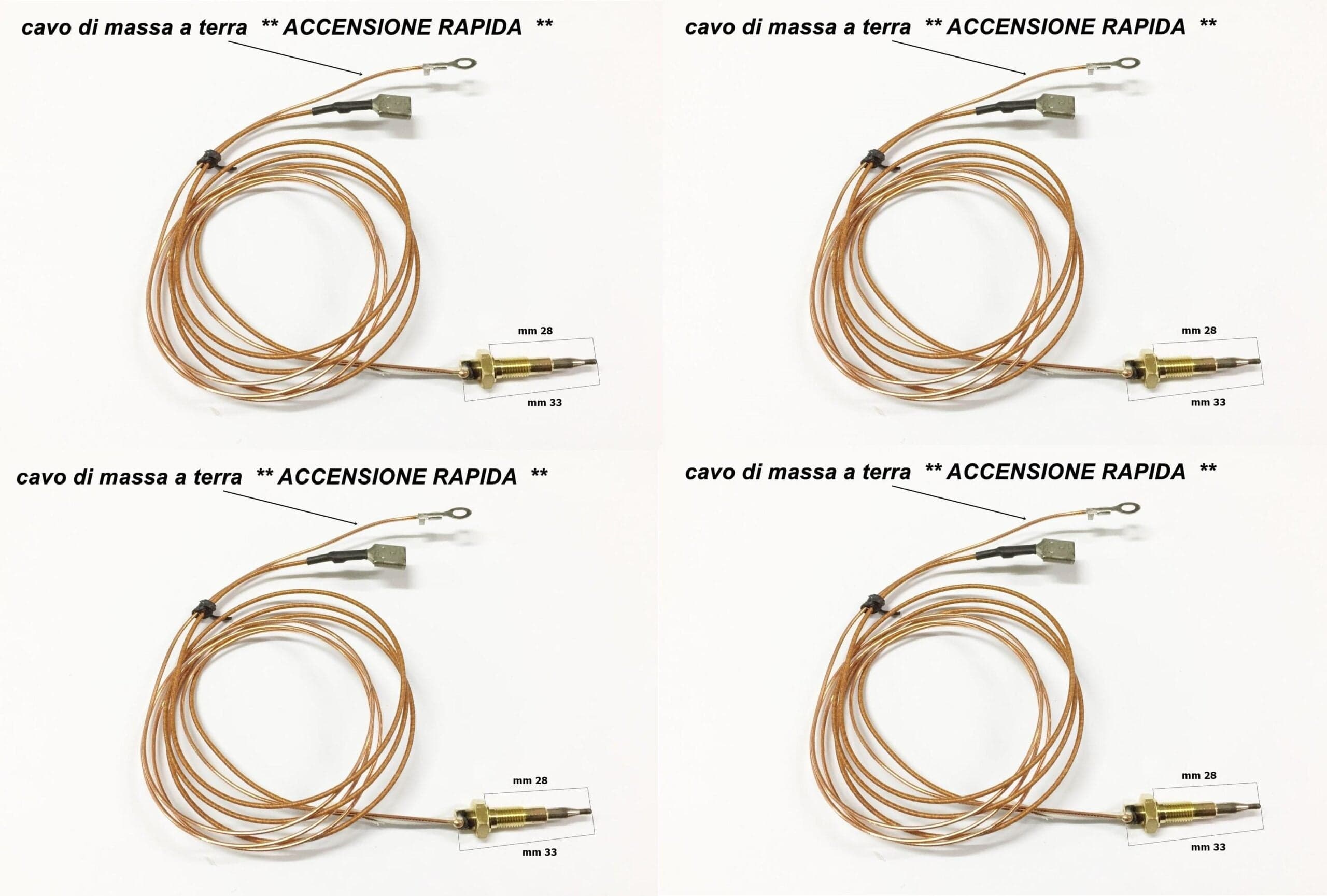 4 Termocoppie Termocoppia Accensione Mm 33 Ariston Indesit Smeg TC 37
