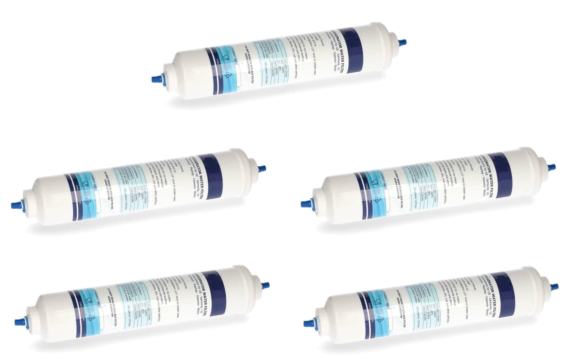 5 FILTRI ACQUA FRIGORIFERO AMERICANO SAMSUNG LG INDESIT WHIRLPOOL UNIVERSALE FF3