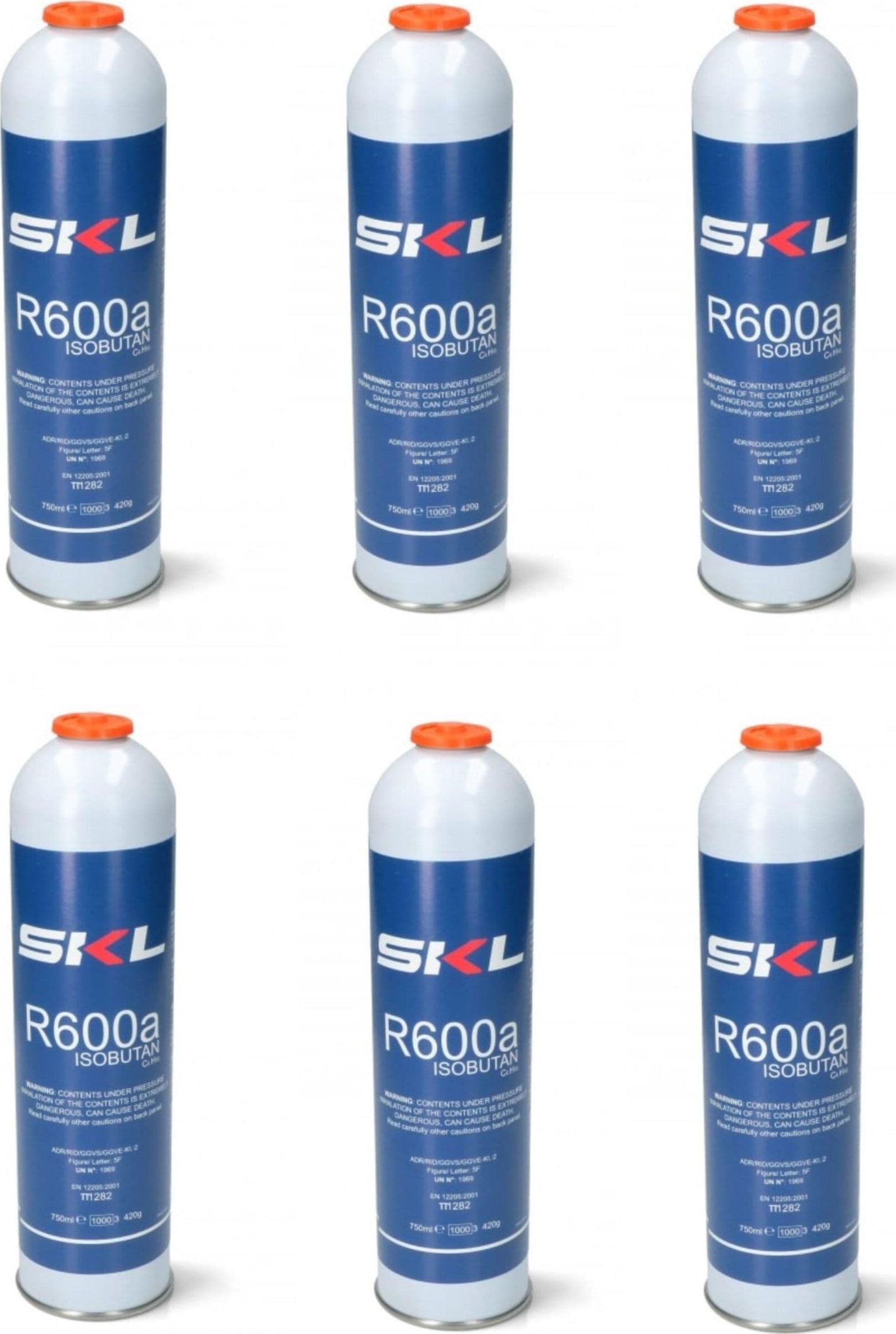 6 PZ BOMBOLA GAS REFRIGERANTE FRIGO E FREEZER R600 - R600A 420 gr