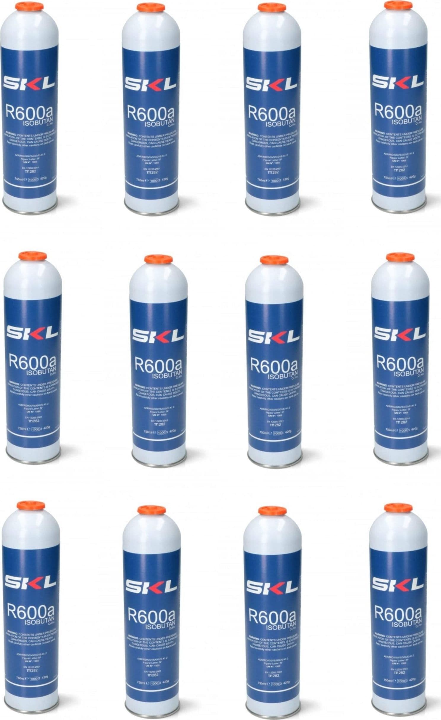 12 PZ BOMBOLA GAS REFRIGERANTE FRIGO E FREEZER R600 - R600A 420 GR OM REF000UN