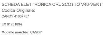 SCHEDA ELETTRONICA LAVASTOVIGLIE 49007819 ORIGINALE CANDY in prodotto EuroStore07 - Alatri, commercioVirtuoso.it