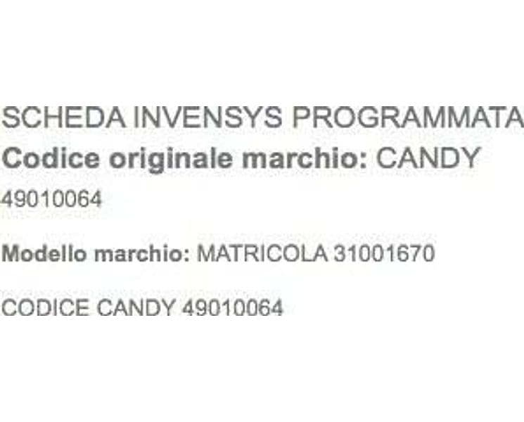 Scheda Elettronica originale per Lavatrice Candy 49010064 in prodotto EuroStore07 - Alatri, commercioVirtuoso.it