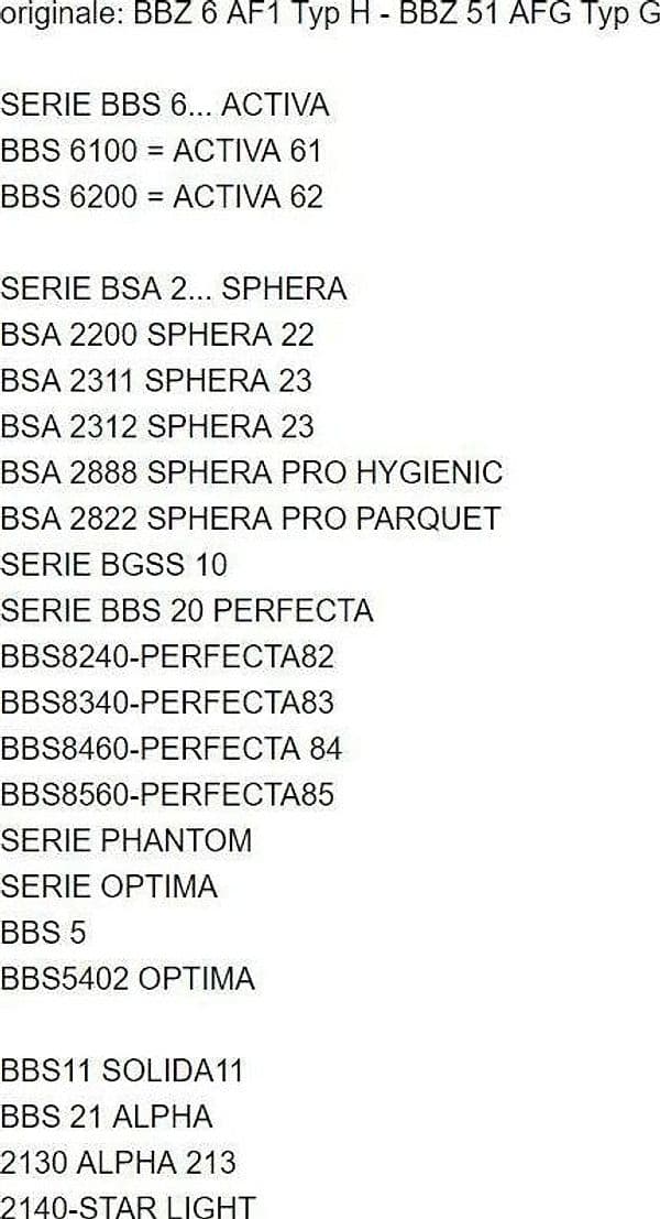8 SACCHETTI ASPIRAPOLVERE ADATTI A BOSH SPHERA PERFECTA Typ H / Typ G SI 11 in prodotto EuroStore07 - Alatri, commercioVirtuoso.it
