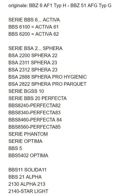 8 SACCHETTI ASPIRAPOLVERE ADATTI A BOSH SPHERA PERFECTA Typ H / Typ G SI 11 in prodotto EuroStore07 - Alatri, commercioVirtuoso.it