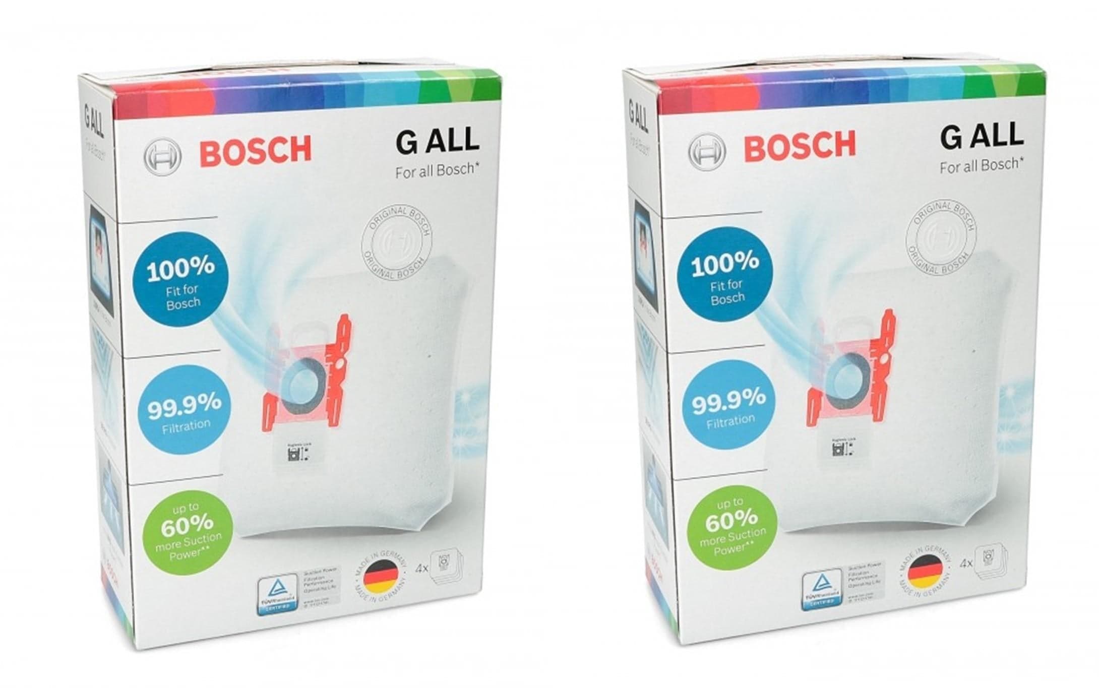 2 X 4 SACCHETTI BOSCH ORIGINALE TIPO G ASPIRAPOLVERE IN CARTA 17000940