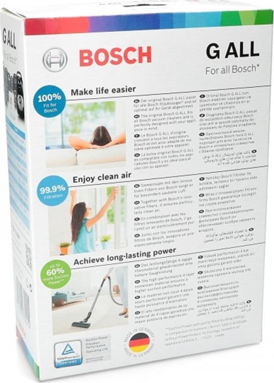 3 X 4 SACCHETTI BOSCH ORIGINALE TIPO G ASPIRAPOLVERE IN CARTA + FILTRO 00460440 in prodotto EuroStore07 - Alatri, commercioVirtuoso.it