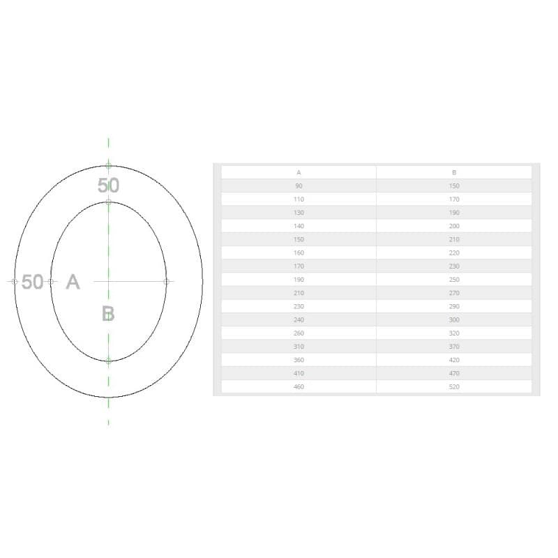 Rosone placca ellittica inox spessore 5 decimi AISI 304 in Tubi di scarico Aloiserw.com - Altomonte, commercioVirtuoso.it