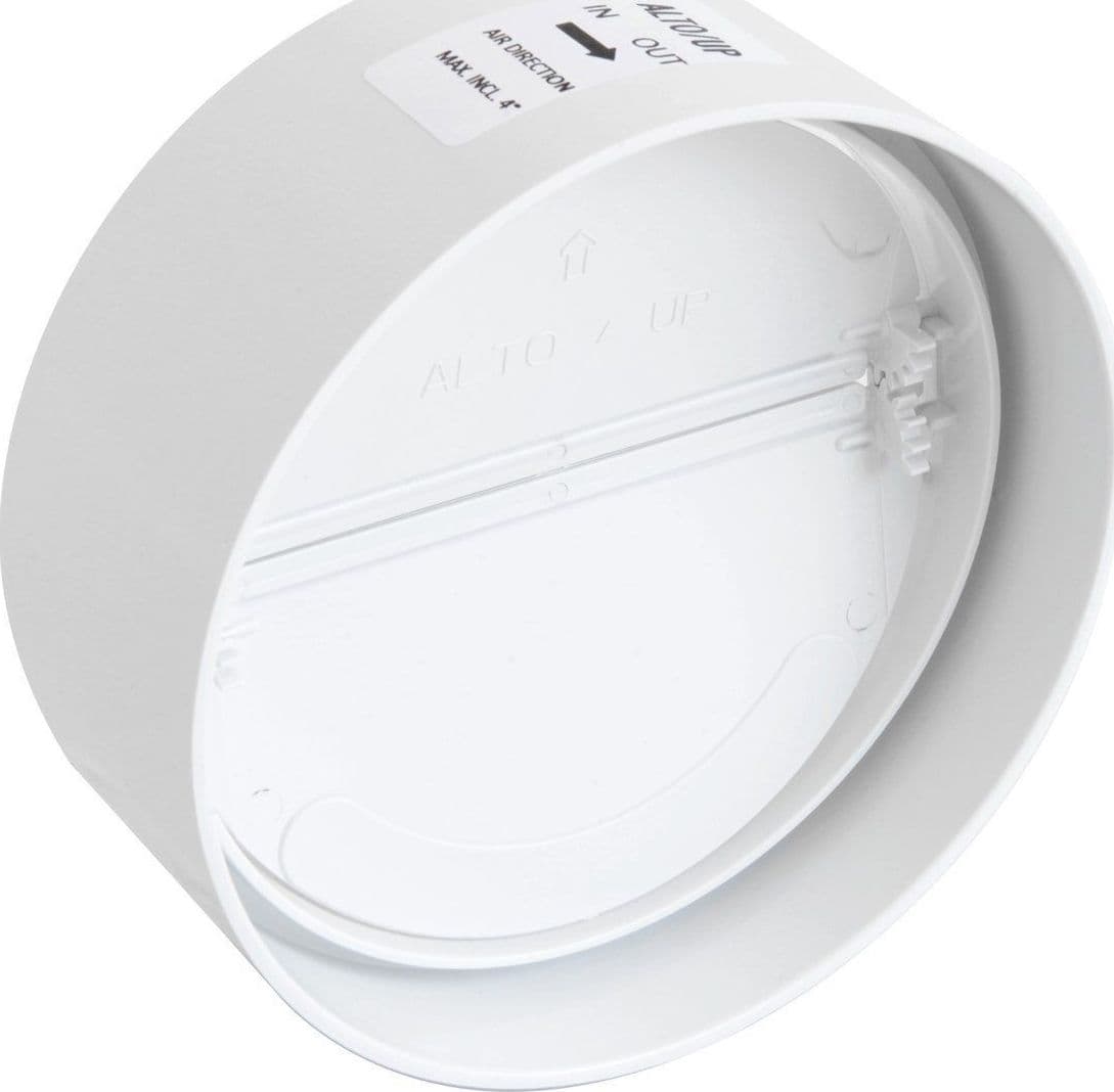 First 100mm giunto bianco FF con valvola a farfalla antiritorno per tubi tondi aerazione cappa in Canalizzazioni Aloiserw.com - Altomonte, commercioVirtuoso.it