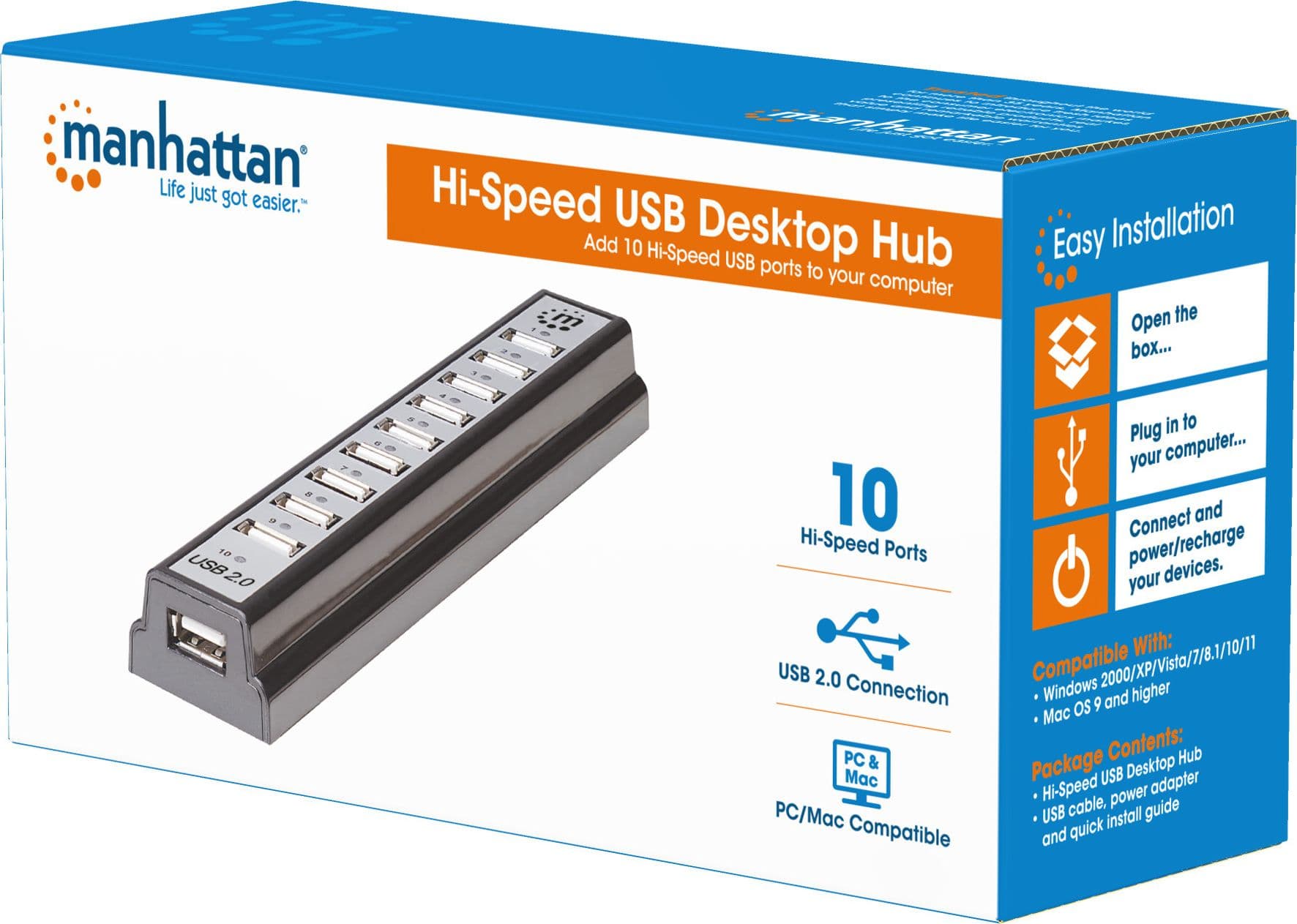Hub USB 2.0 Hi-Speed 10 Porte da Tavolo con Alimentatore in  Scontolo.net - Potenza, commercioVirtuoso.it
