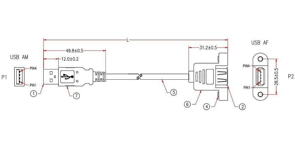 Cavo USB 2.0 A Maschio/A Femmina da Pannello 1 m in  Scontolo.net - Potenza, commercioVirtuoso.it