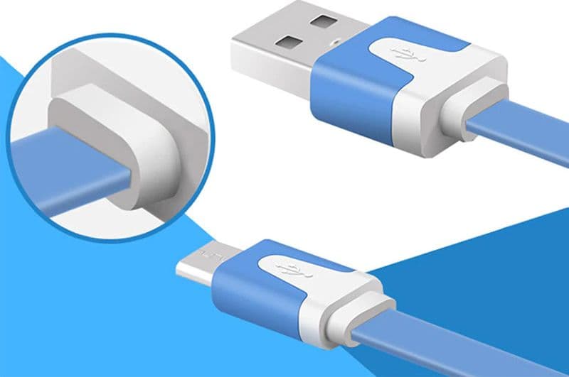 Cavo Flat USB AM a Micro USB M Azzurro 1m in  Scontolo.net - Potenza, commercioVirtuoso.it