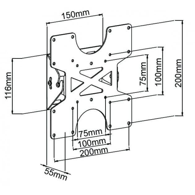 Supporto a muro per TV LED LCD 17'' - 37'' inclinabile nero in Supporti da parete e da soffitto Scontolo.net - Potenza, commercioVirtuoso.it