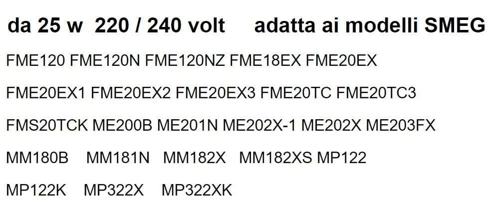 LAMPADINA FORNO MICROONDE SMEG PANASONIC LG WHIRLPOOL CANDY SMEG 25 W TF 80 in prodotto EuroStore07 - Alatri, commercioVirtuoso.it