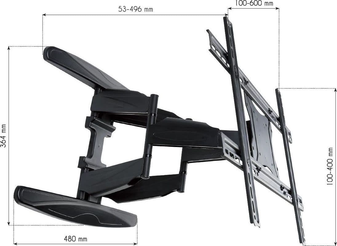 Supporto a Muro Ultra Slim per TV LED LCD 40-80'' Full Motion Nero in Supporti da parete e da soffitto Scontolo.net - Potenza, commercioVirtuoso.it