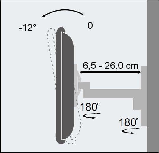 Supporto a muro per TV LED LCD 19 - 37'' inclinabile 2 snodi bianco in Supporti da parete e da soffitto Scontolo.net - Potenza, commercioVirtuoso.it