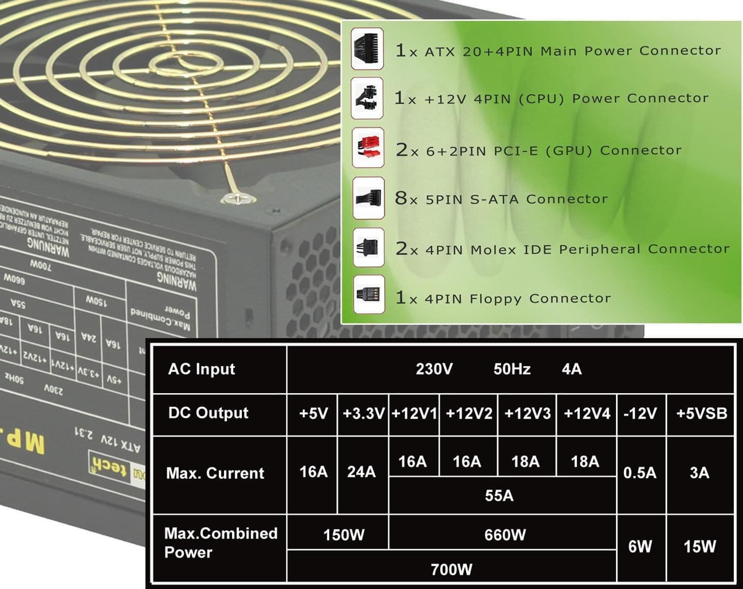 Alimentatore per PC ATX 700 Watt in  Scontolo.net - Potenza, commercioVirtuoso.it