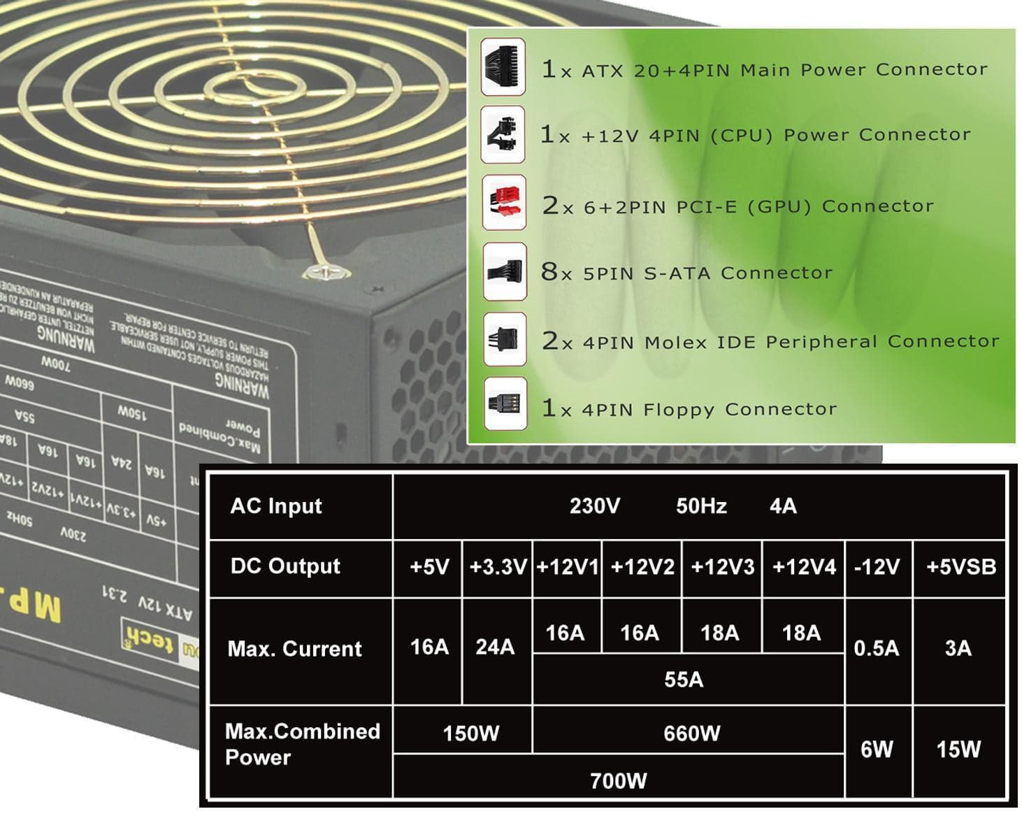 Alimentatore per PC ATX 700 Watt in  Scontolo.net - Potenza, commercioVirtuoso.it