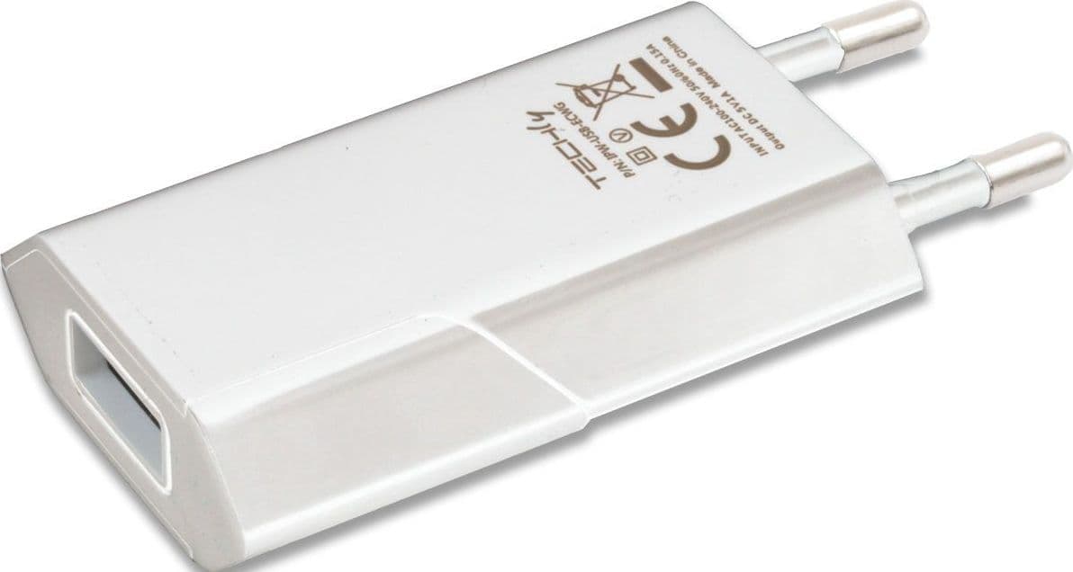 Caricatore USB 1A Compatto Spina Europea Bianco in Caricabatterie da muro Scontolo.net - Potenza, commercioVirtuoso.it